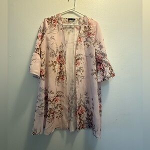 Chic Floral Open-Front Kimono coverups